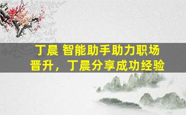 丁晨 智能助手助力职场晋升，丁晨分享成功经验